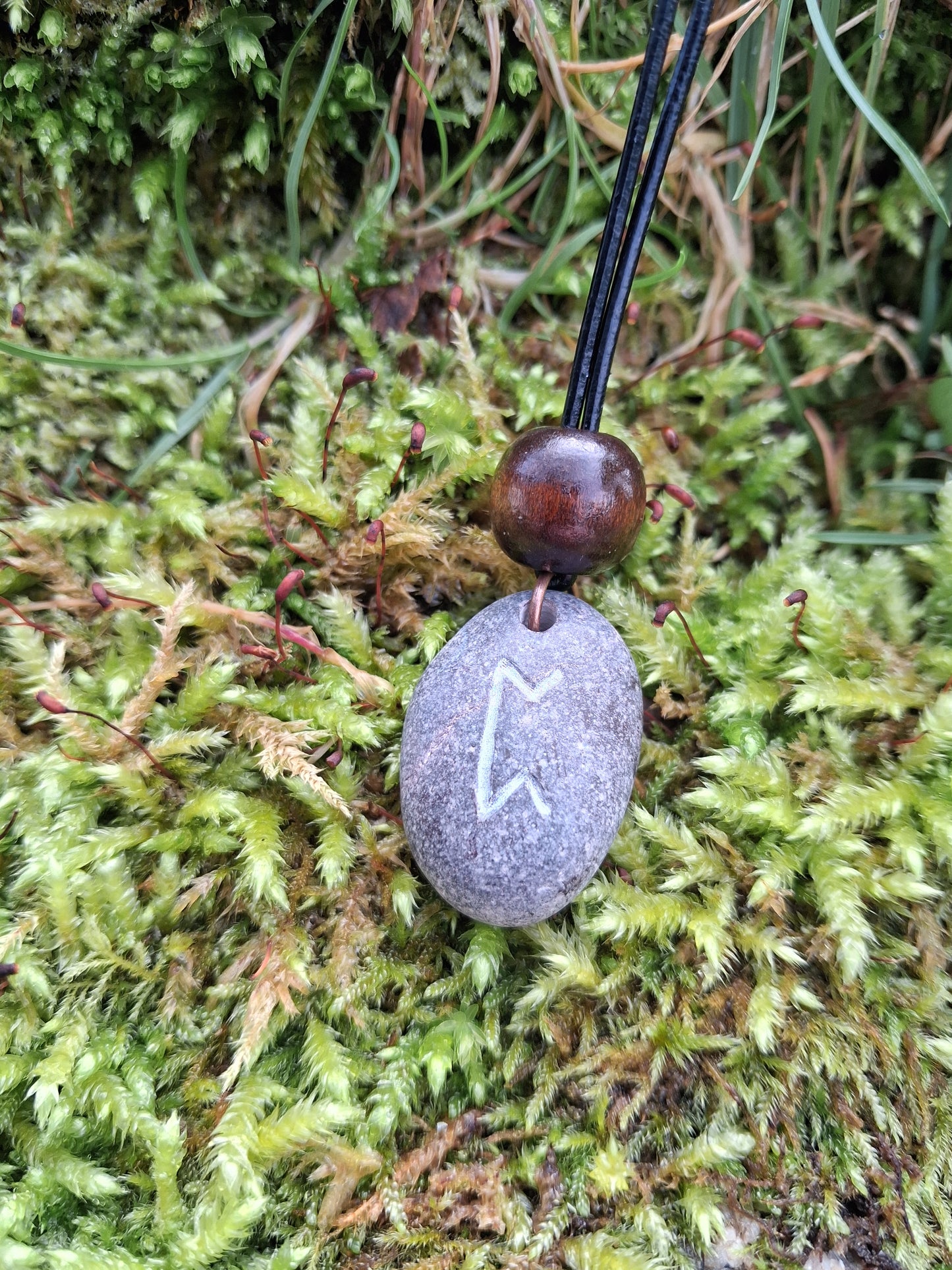 Carved Magic Rune Stone Necklace - Perthro - Magic - Viking Jewellery | Viking Necklace