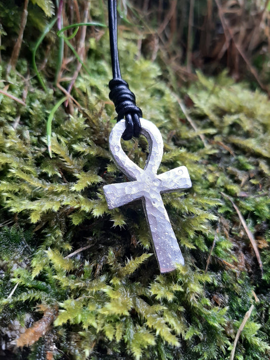 Ankh Necklace - Cast Pewter - Solid