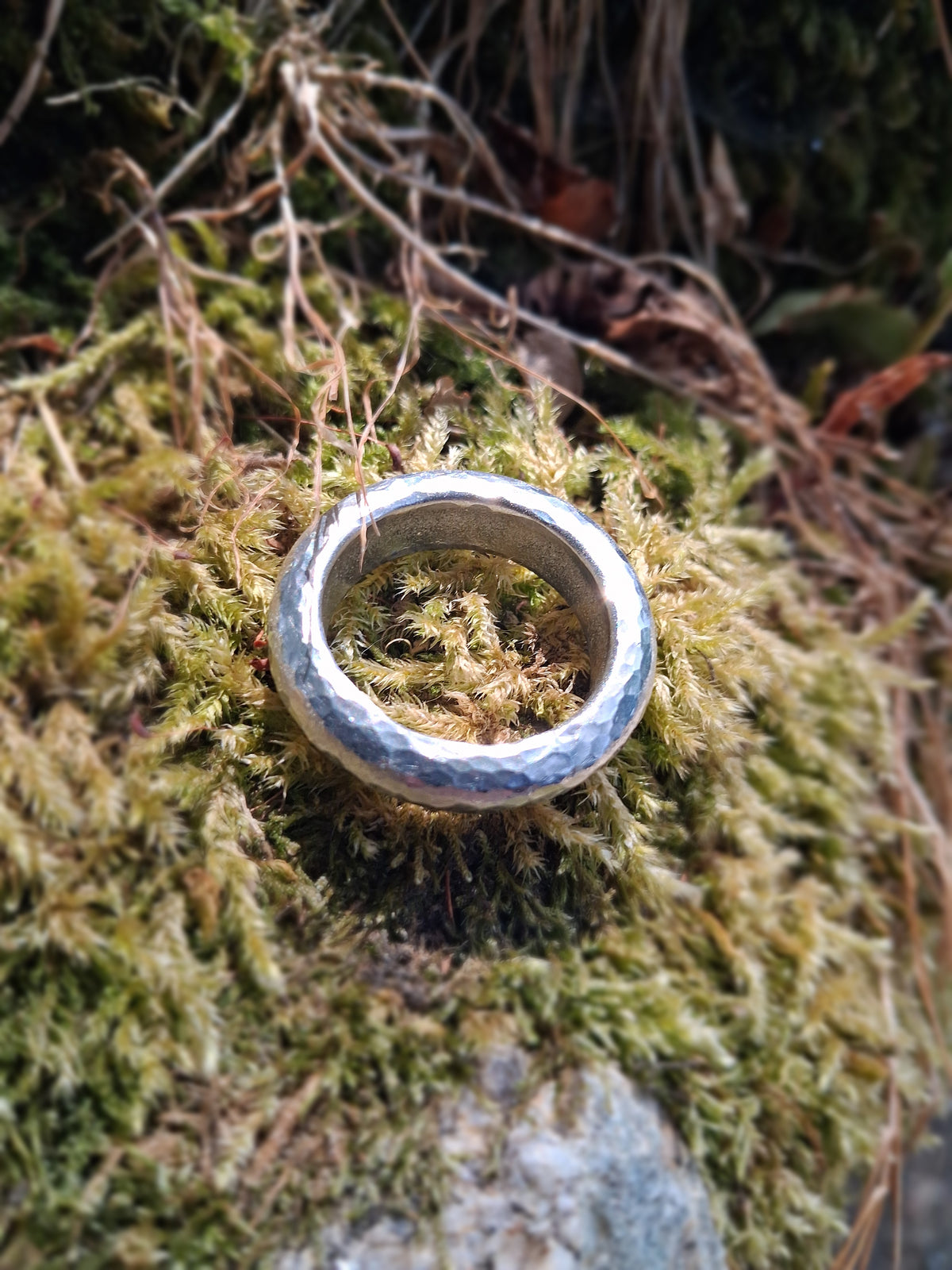 Chunky Rustic Ring | Cast and hammered pewter