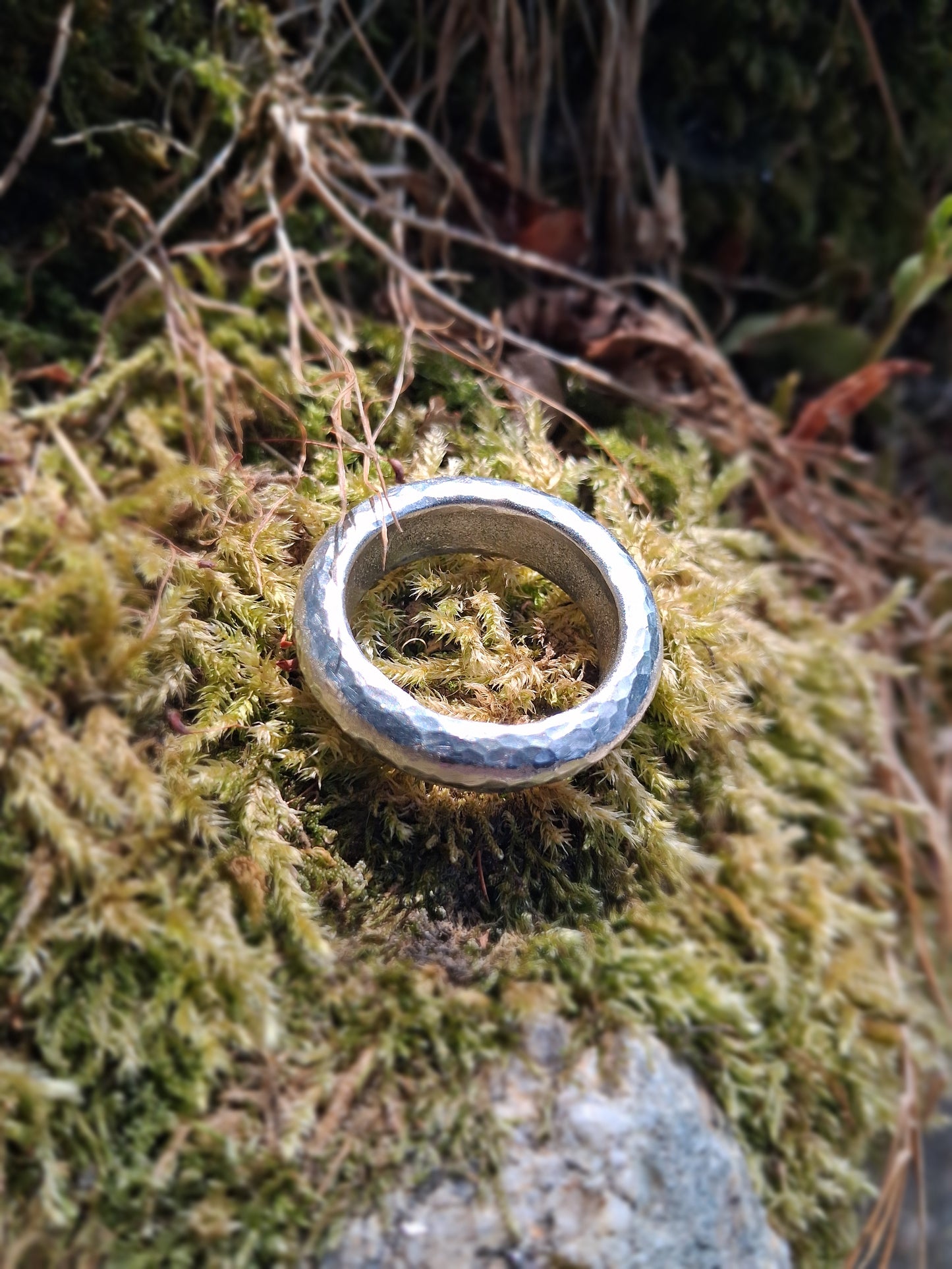 Chunky Rustic Ring | Cast and hammered pewter