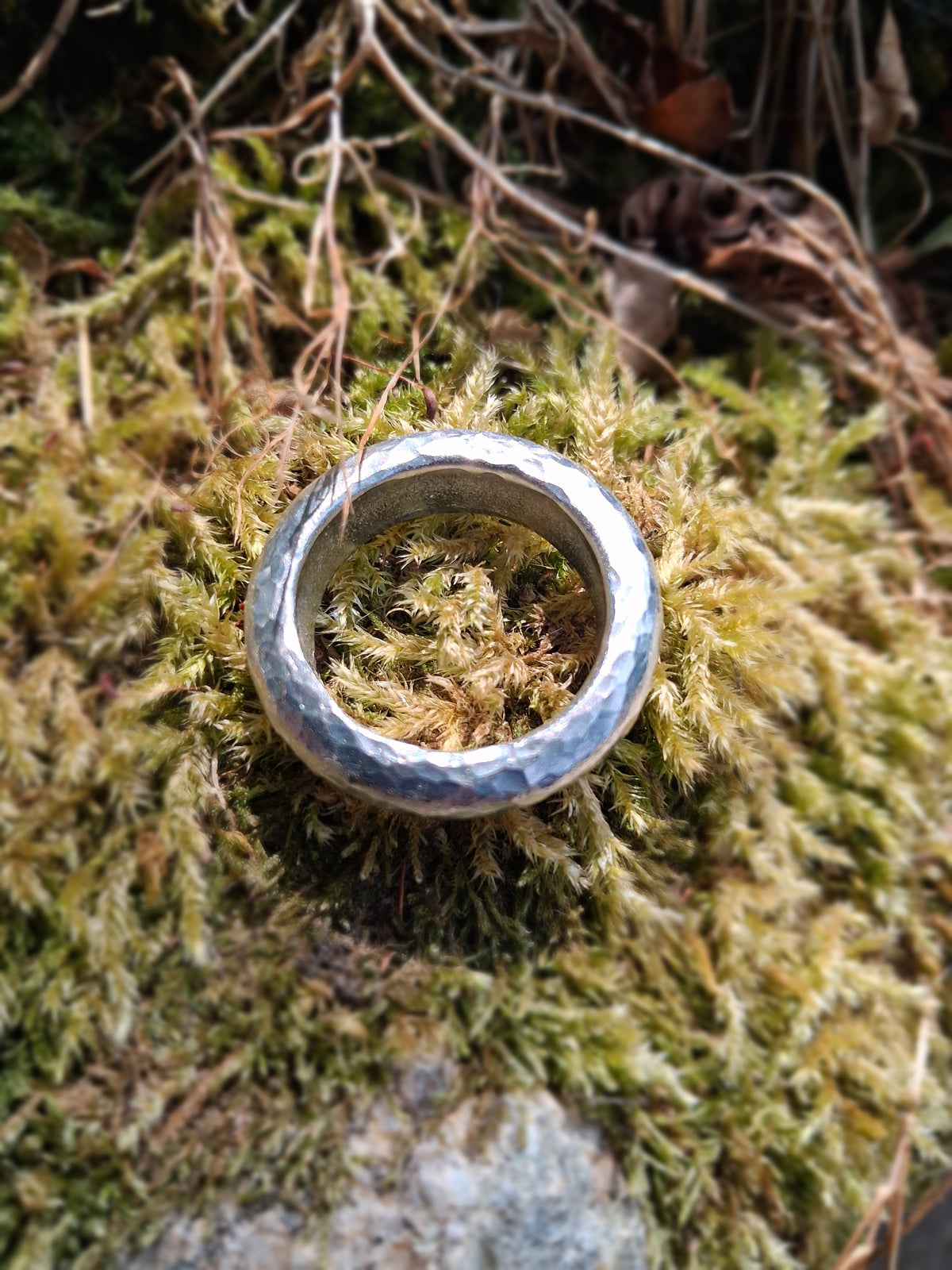Chunky Rustic Ring | Cast and hammered pewter
