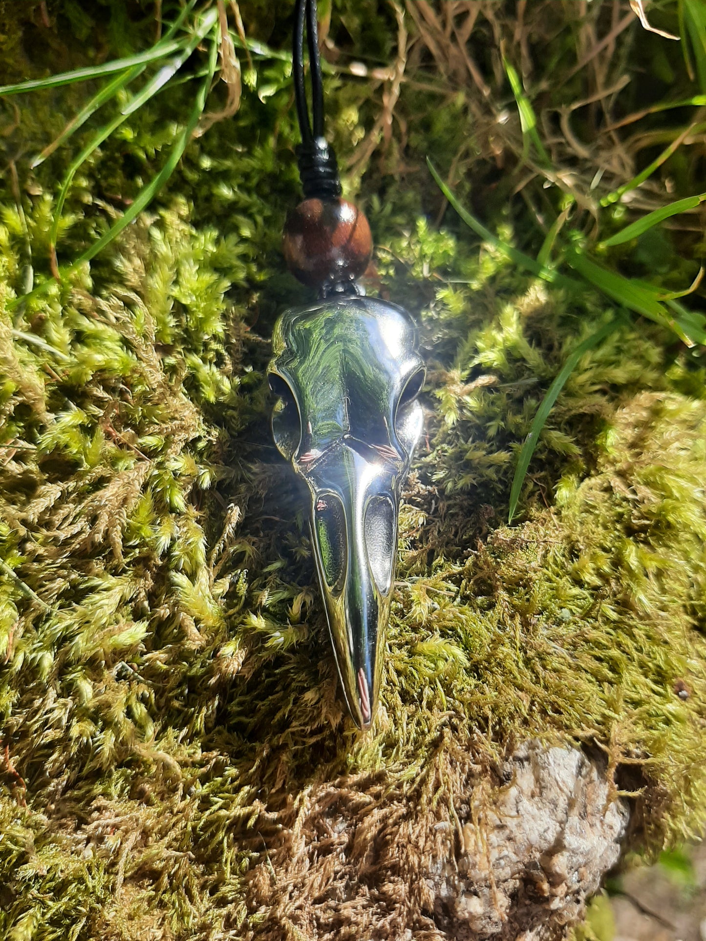 Raven Skull Pendant Necklace - Viking Necklace