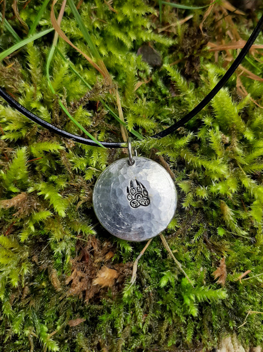 Fenrir Pendant Necklace -| Fenrir Wolf Claw Pendant - Cast and Hammered Pewter | Viking Necklace