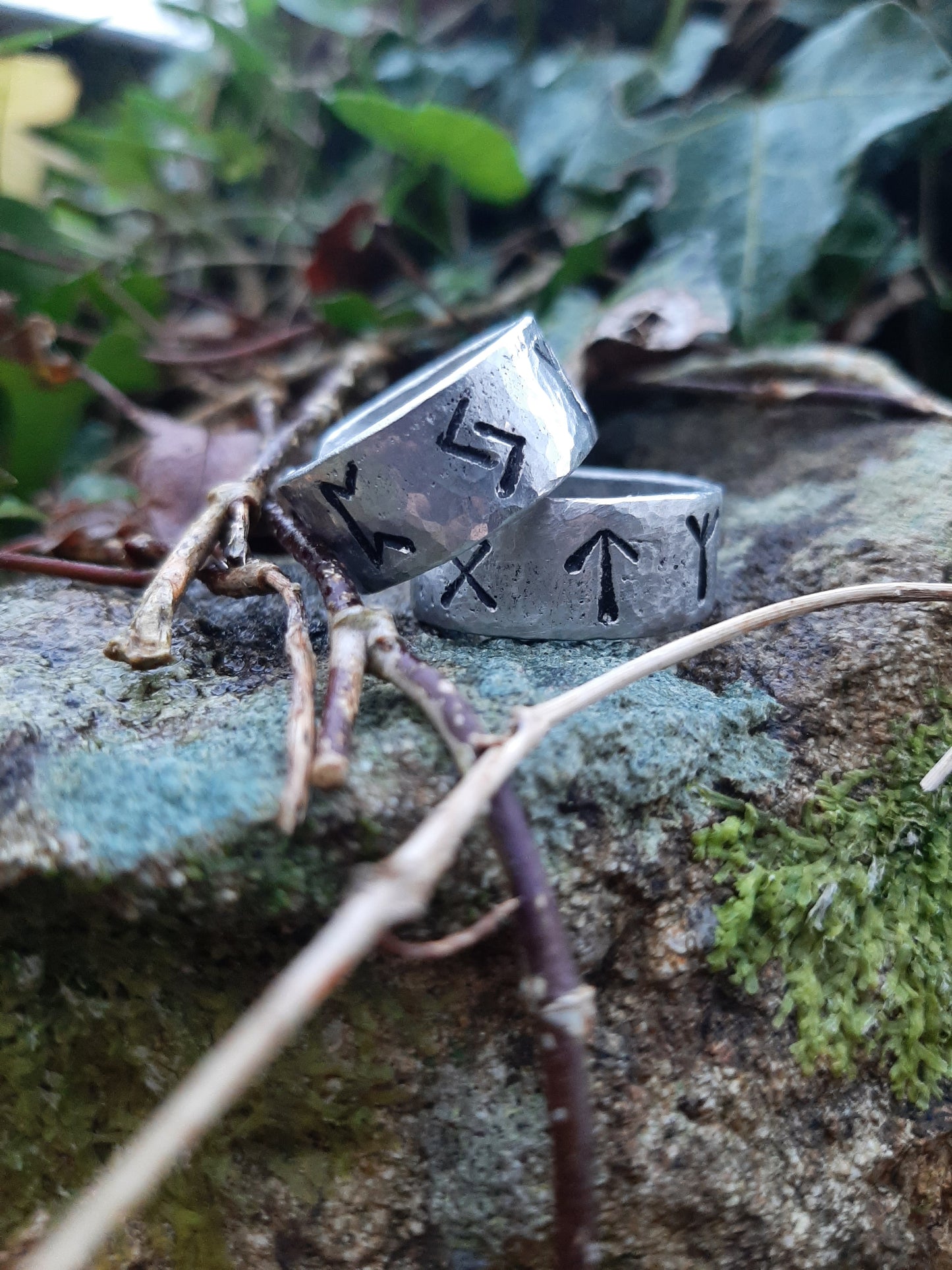 Personalised Rune Ring | Custom Symbols | Cast and hammered | Viking Jewellery