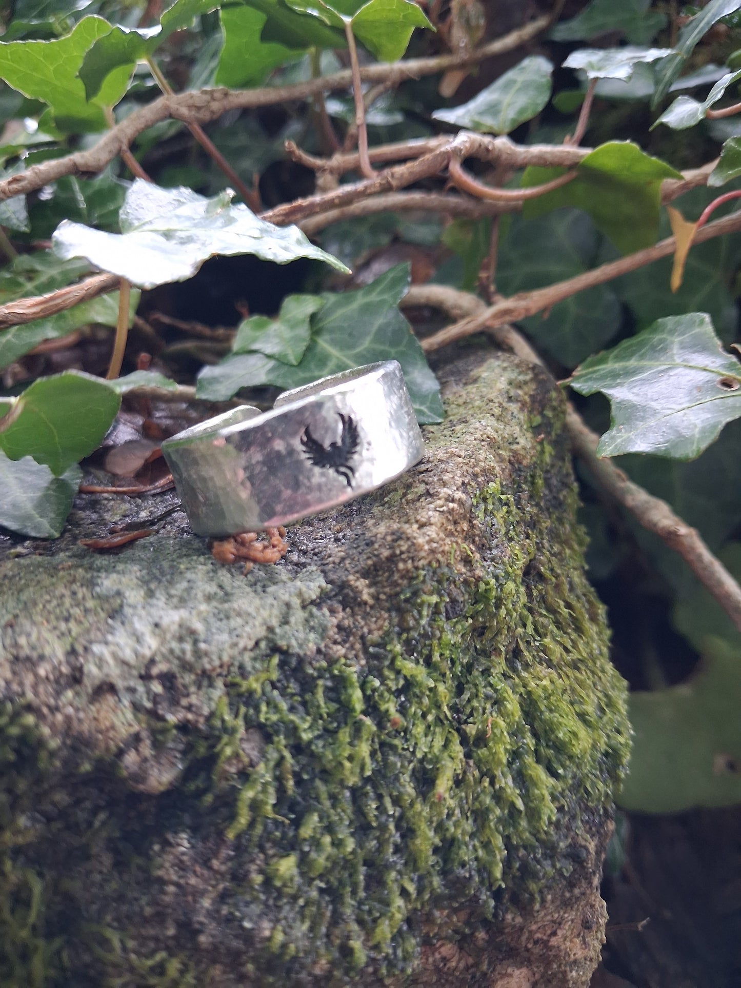 Phoenix Ring | Cast and hammered pewter | Open ring