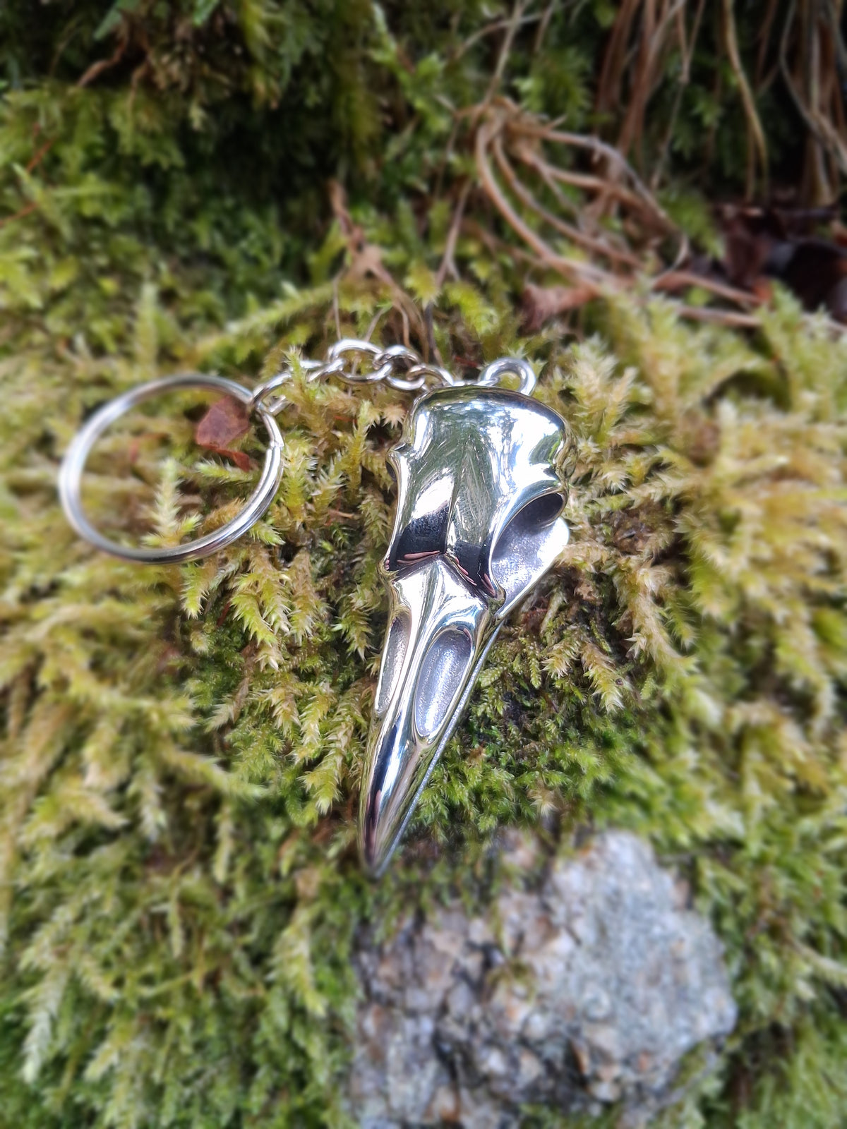 Raven Skull keyring - Gothic Keyring - Viking Keyring - Odin's Raven - Stainless Steel