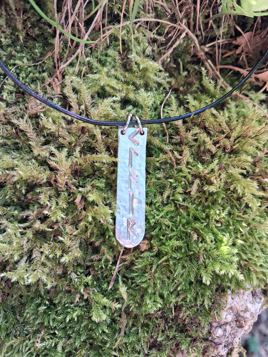 Rune Necklace - Cast and Hammered Pewter - Viking Necklace