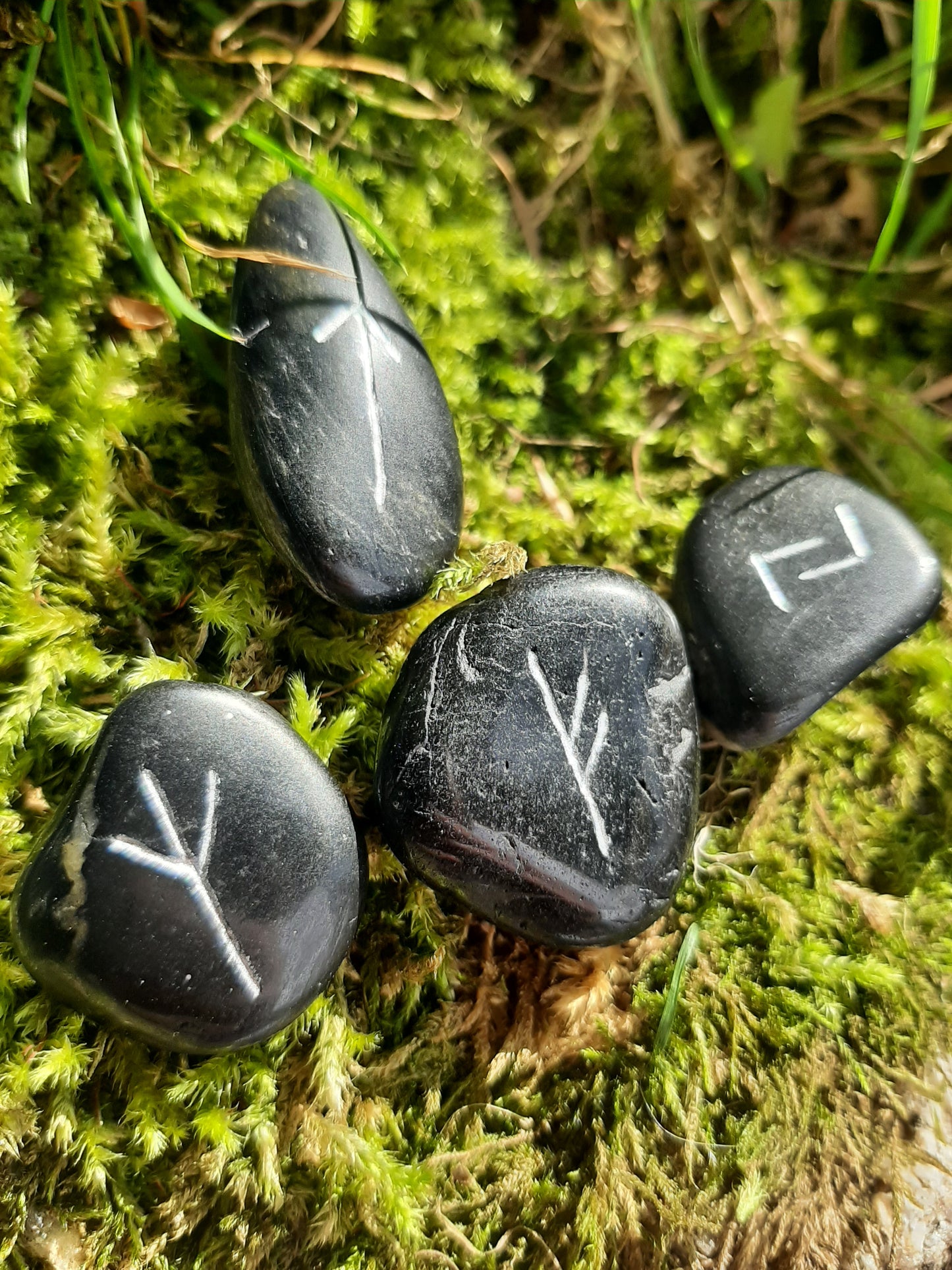 Black Carved Rune Stone, Palm Stone, Worry Stone, Home Stone, Pocket Stone, comfort stone