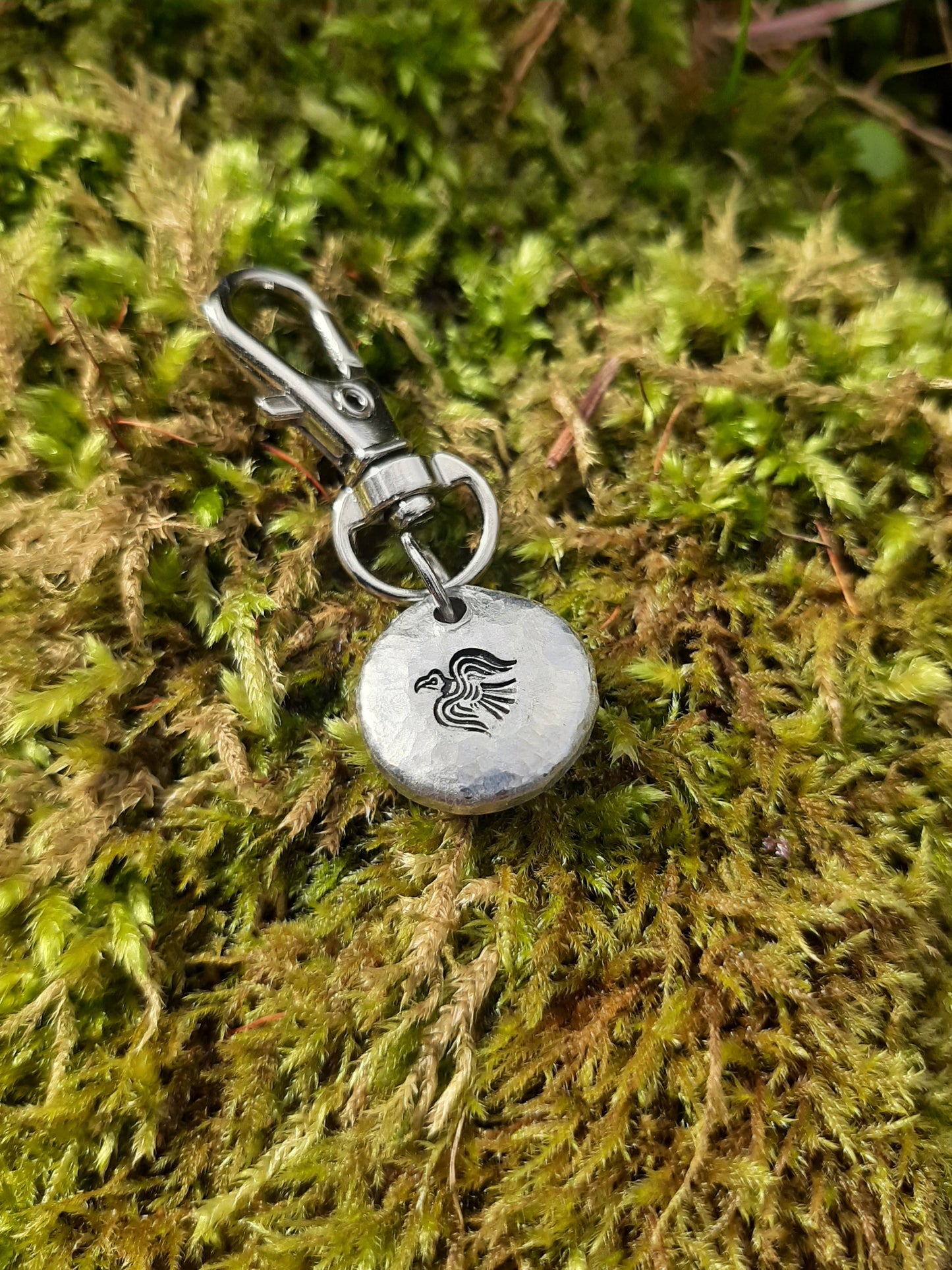 Odin's Raven Keyring - Viking keyring - Talisman - Cast and Hammered Pewter