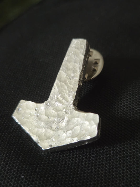 Mjolnir Thors Hammer Pin Badge | Handmade | Viking, Gothic, Pagan, Witchy
