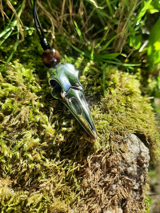Raven Skull Pendant Necklace - Viking Necklace