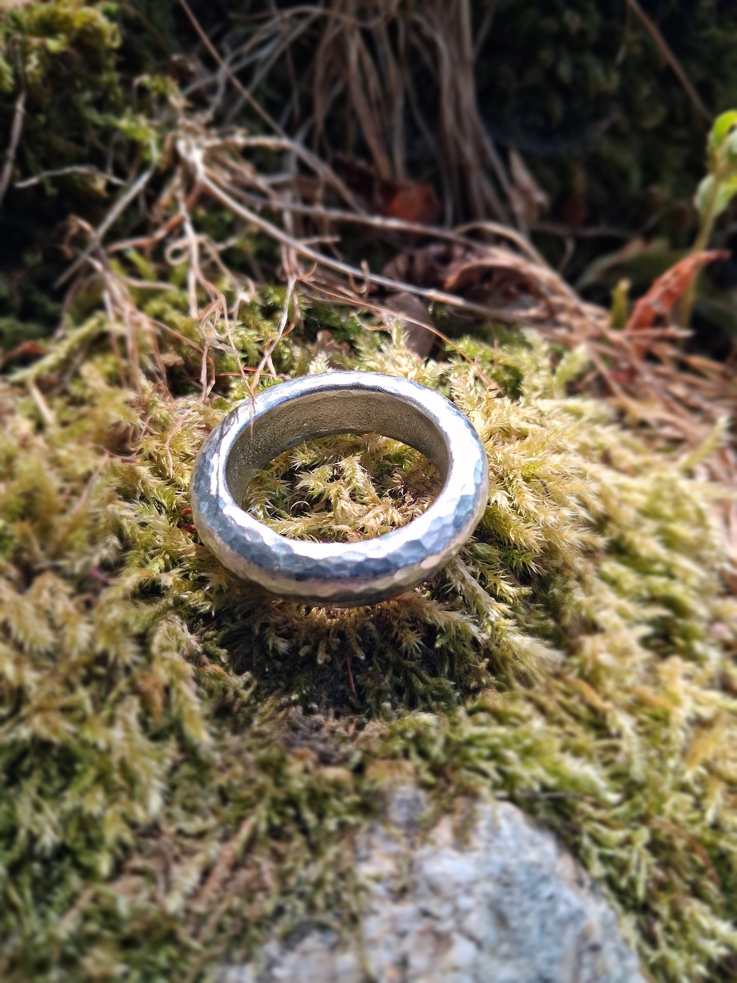 Chunky Rustic Ring | Cast and hammered pewter
