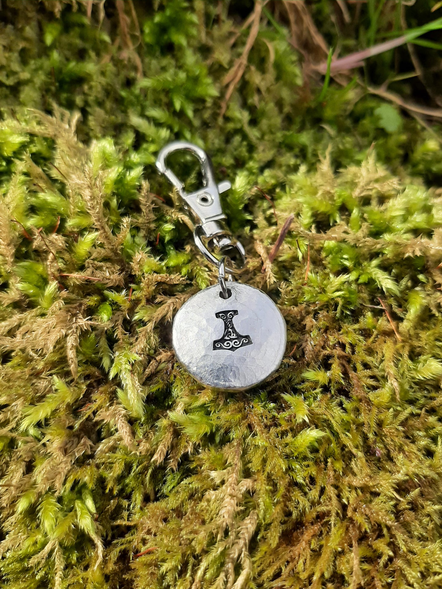 Thor Hammer Keyring - Viking keyring - Talisman - Cast and Hammered Pewter