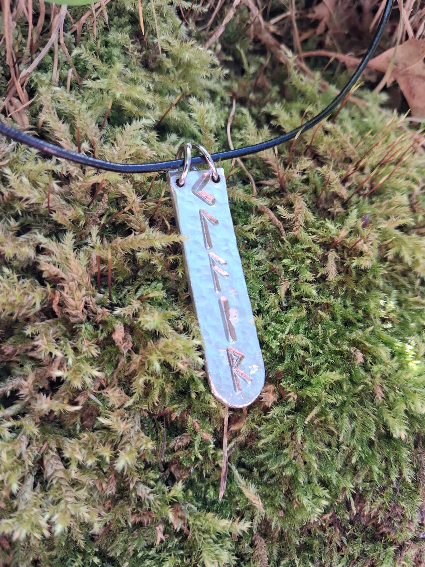 Rune Necklace - Cast and Hammered Pewter - Viking Necklace