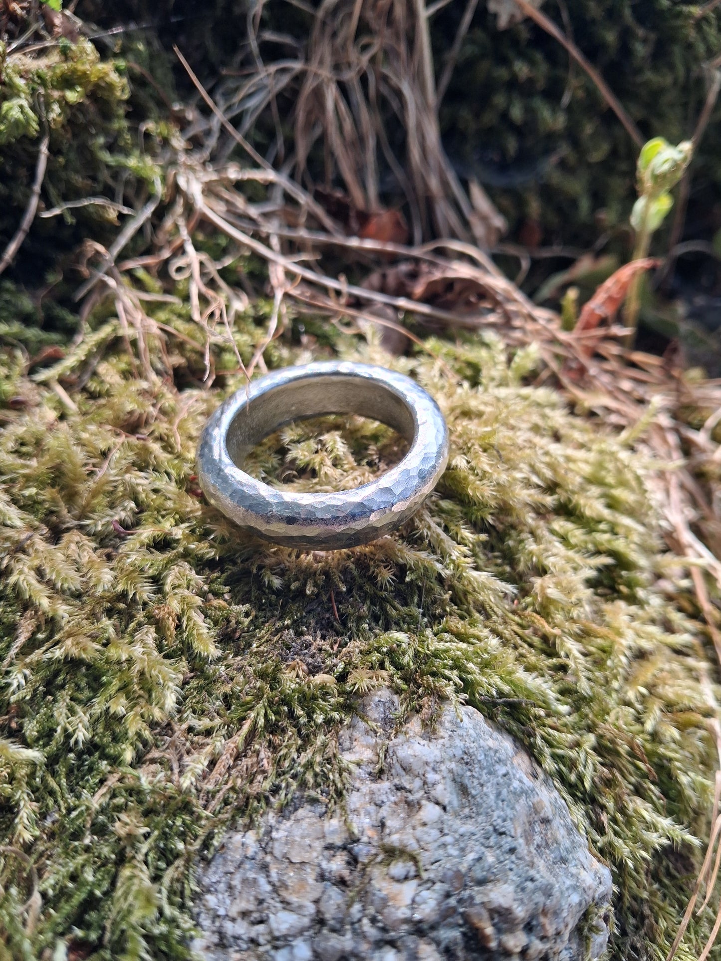 Chunky Rustic Ring | Cast and hammered pewter