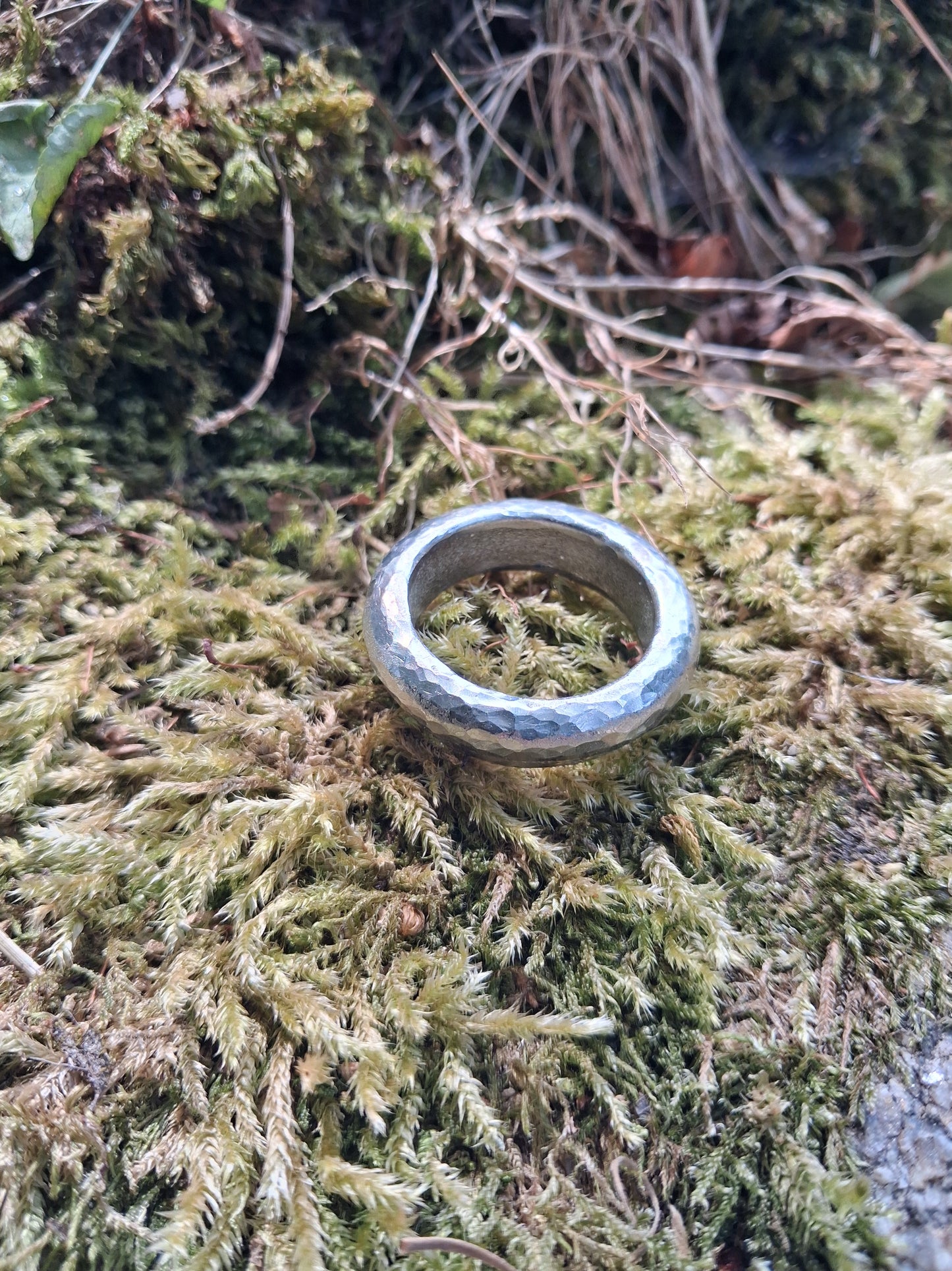 Chunky Rustic Ring | Cast and hammered pewter