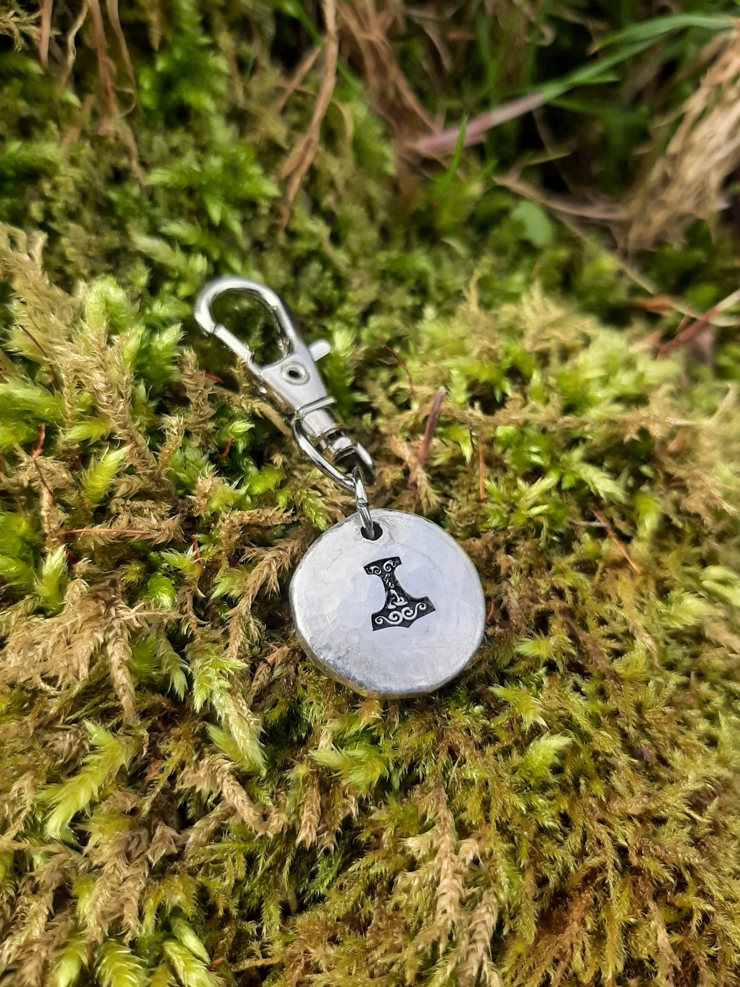 Thor Hammer Keyring - Viking keyring - Talisman - Cast and Hammered Pewter